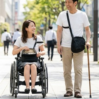 [ケアウィル] 車椅子・杖利用者用スリングバッグ