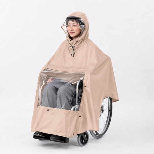 【Drop-shipping 代理店様向け】[ケアウィル] 車椅子利用者用レインウェア ポンチョ（全かぶり）式